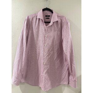 BOSS slim-fit shirt in checked performance-stretch Travel21material pink SZE 17